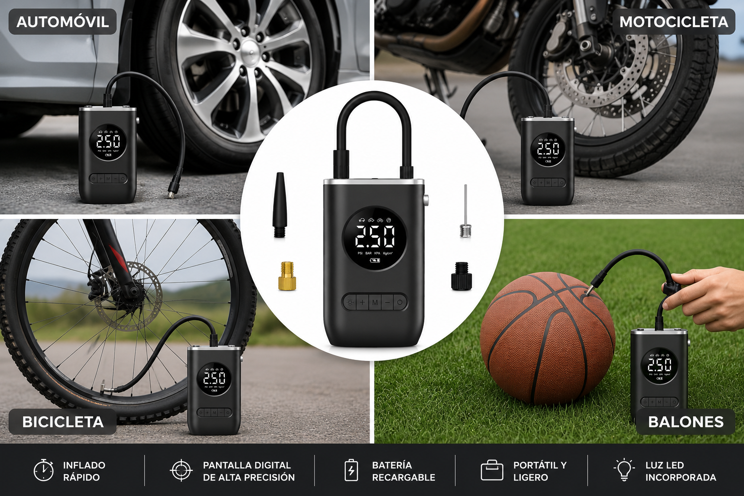 🚗 AirForce Pro™ Compresor de Aire Portátil Inteligente
